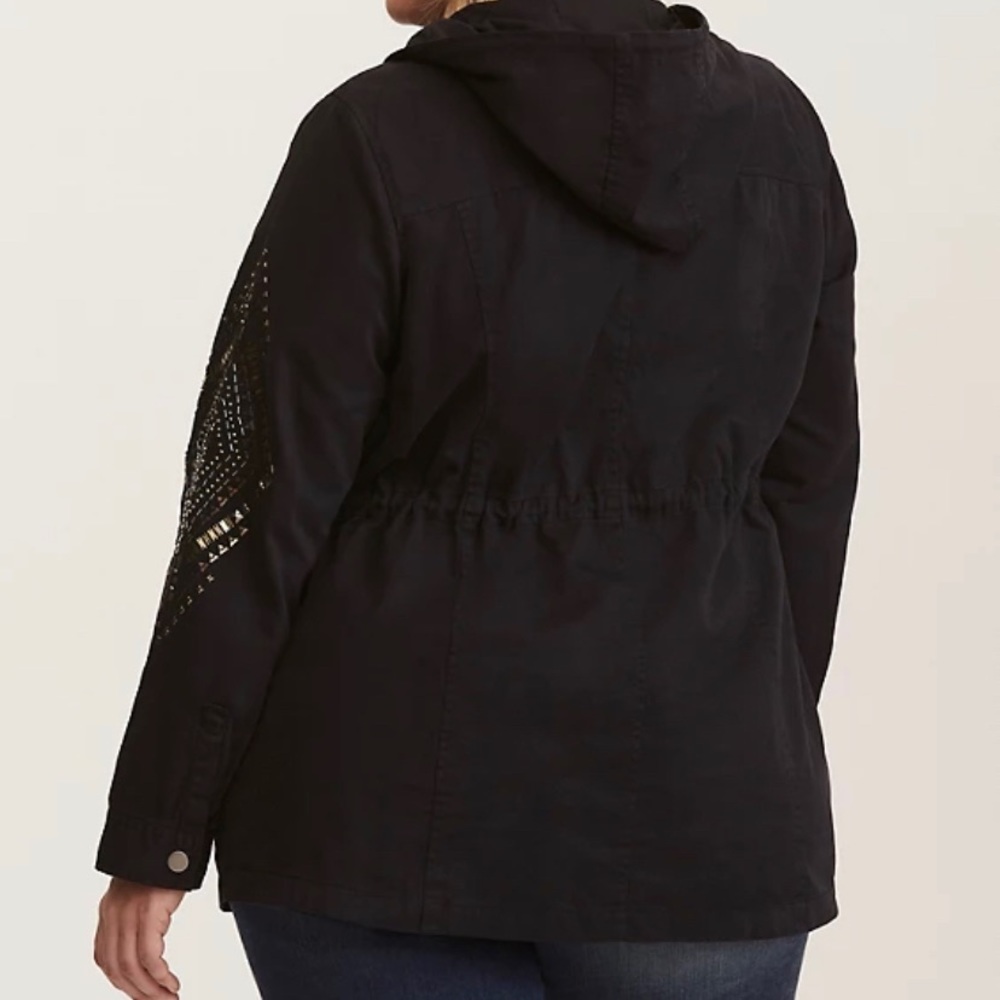DONATED Torrid Embellished Hooded Anorak Jacket - Picture 3 of 11